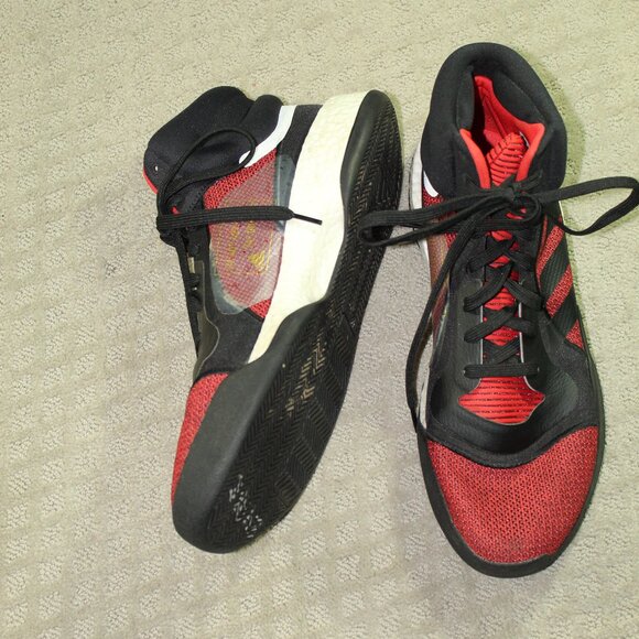 Size 15 - adidas Marquee Boost Active Red Black High Top Basketball Sneakers main image 6